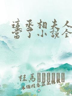 这丞相夫人我不当了小说全文免费阅读