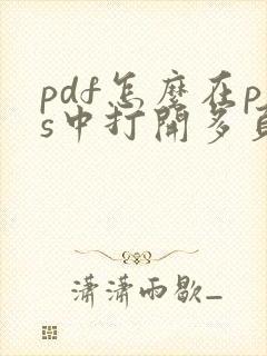 pdf怎么在ps中打开多页