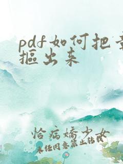 pdf如何把章抠出来