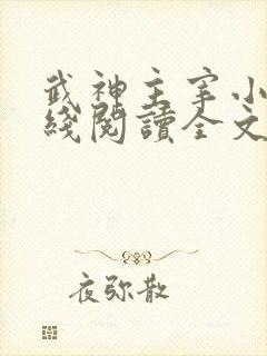 武神主宰小说在线阅读全文免费