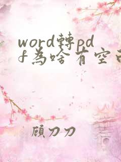 word转pdf为啥有空白页
