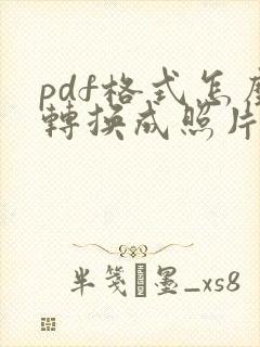 pdf格式怎么转换成照片格式