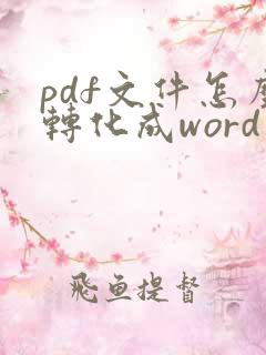 pdf文件怎么转化成word文档
