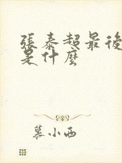 张泰超最后结局是什么