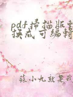 pdf扫描版转换成可编辑word