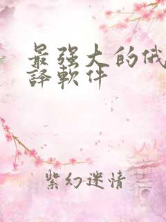 最强大的俄语翻译软件