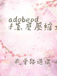 adobepdf怎么压缩文件大小