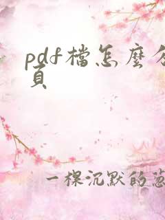pdf档怎么分页