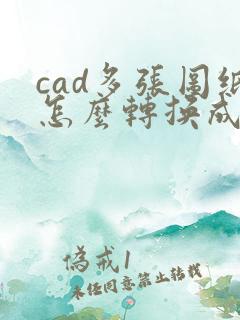 cad多张图纸怎么转换成pdf