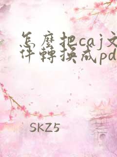 怎么把caj文件转换成pdf