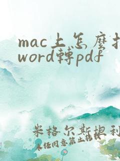 mac上怎么把word转pdf