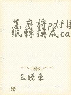 怎么将pdf图纸转换成cad