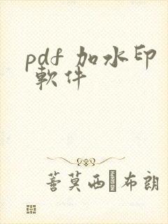 pdf 加水印 软件