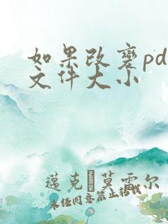 如果改变pdf文件大小