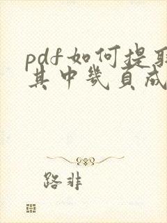 pdf如何提取其中几页成一个pdf