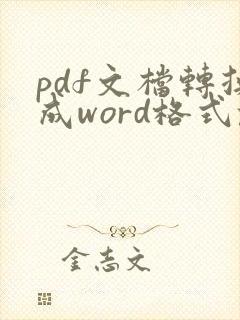 pdf文档转换成word格式乱码
