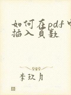 如何在pdf中插入页数