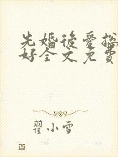 先婚后爱总裁你好全文免费阅读