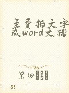 免费拍文字转化成word文档