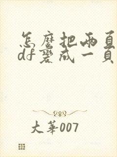 怎么把两页的pdf变成一页