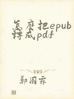 怎么把epub转成pdf