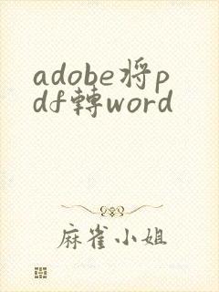 adobe将pdf转word