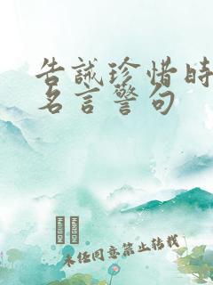 告诫珍惜时间的名言警句