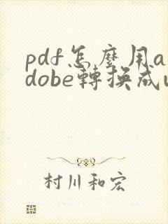 pdf怎么用adobe转换成word