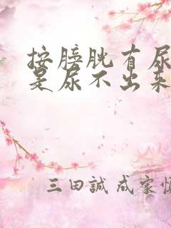按膀胱有尿意但是尿不出来