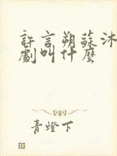 许言朔苏沐瑶短剧叫什么