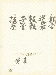 孩子叛逆期逆怎么管教最合适男孩