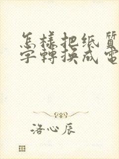 怎样把纸质的文字转换成电子版word