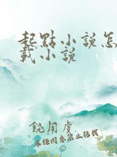 起点小说怎么下载小说