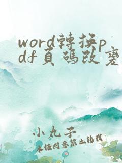 word转换pdf页码改变