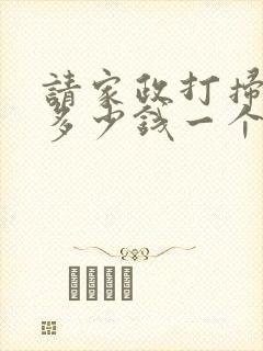 请家政打扫卫生多少钱一个小时