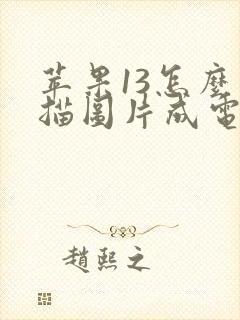 苹果13怎么扫描图片成电子版