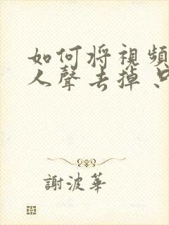 如何将视频中的人声去掉 只保留音乐