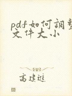 pdf如何调整文件大小