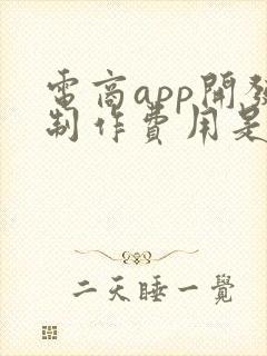 电商app开发制作费用是多少
