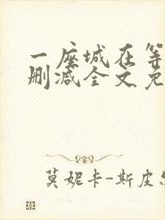 一座城在等你无删减全文免费阅读