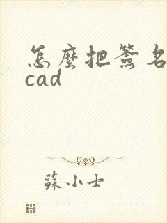 怎么把签名导入cad