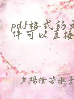 pdf格式的文件可以直接打印吗