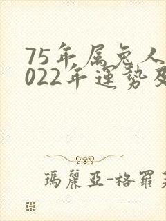 75年属兔人2022年运势及财运