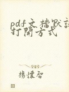 pdf文档默认打开方式