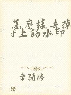 怎么样去掉pdf上的水印