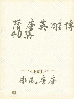 隋唐英雄传1第40集