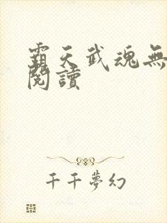 霸天武魂无弹窗阅读