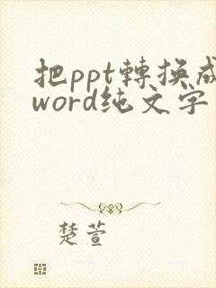 把ppt转换成word纯文字免费