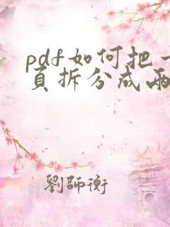 pdf如何把一页拆分成两页打印