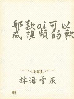 那款ai可以生成视频的软件